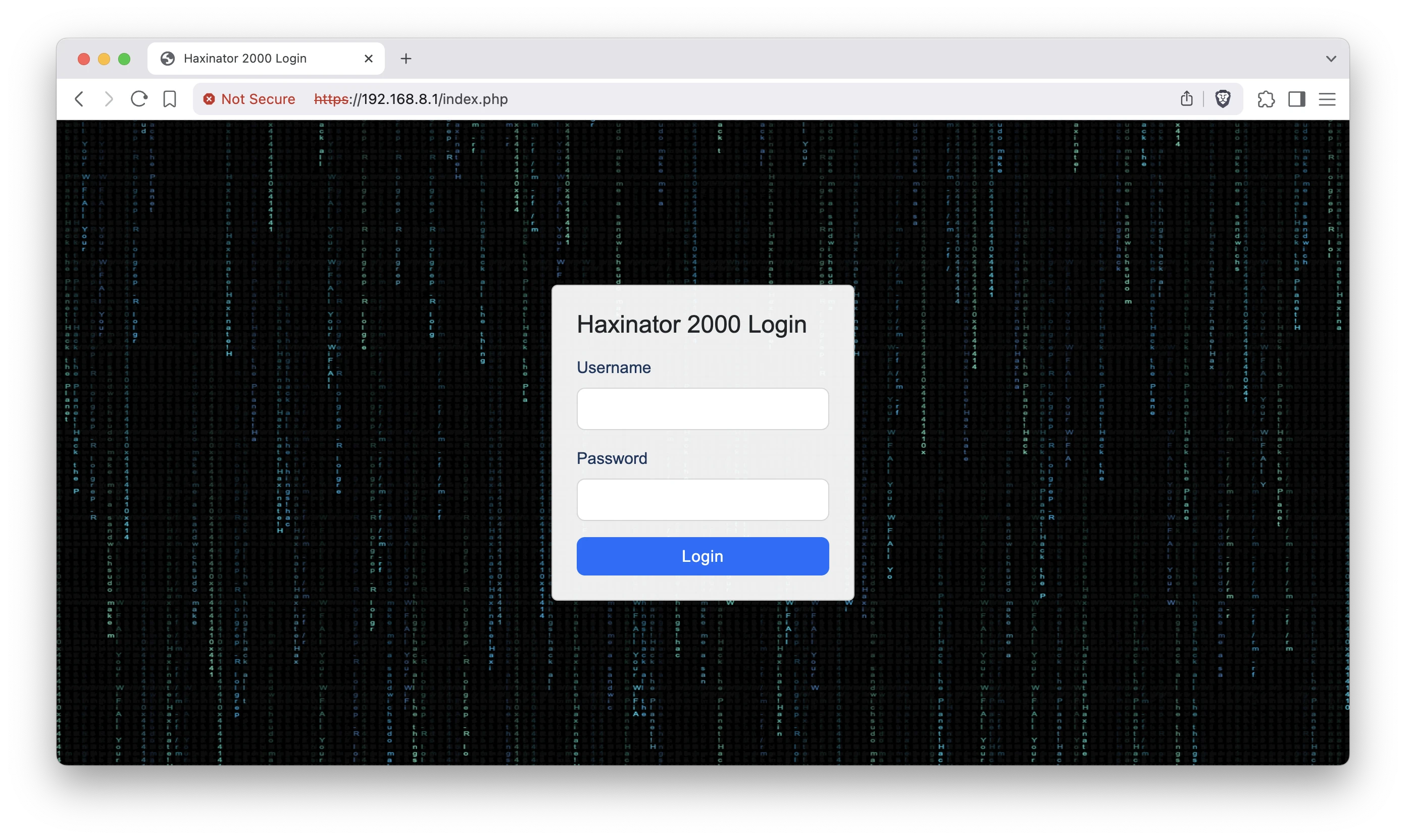 Haxinator 2000 Login